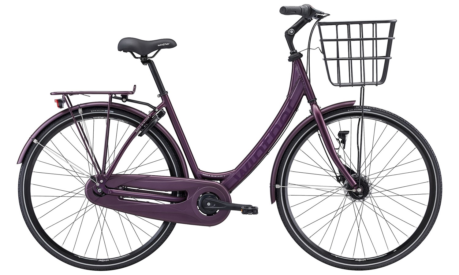winther purple damecykel cykelstop